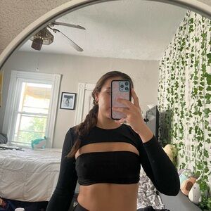 Zara long sleeve cover up crop top